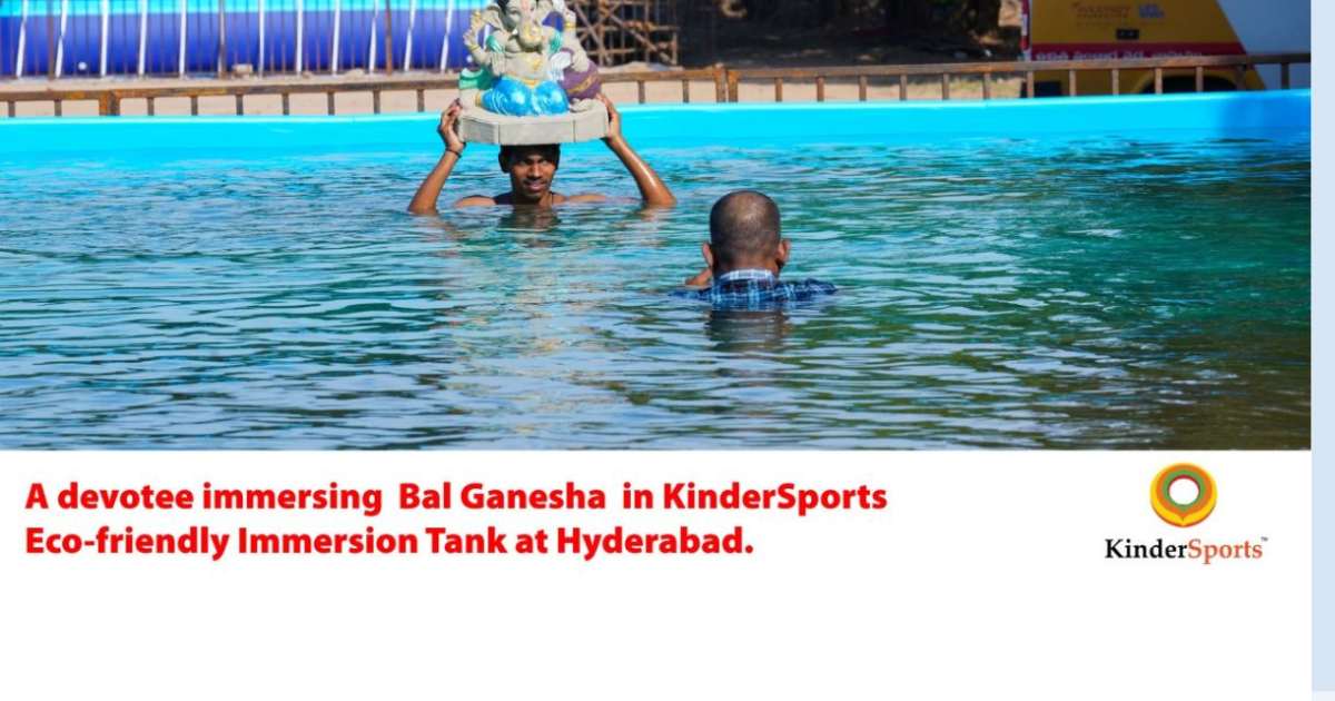 This Ganesh Chaturthi, Hyderabad will bid farewell to Lord Ganesha in KinderSports' pre-fabricated portable ponds